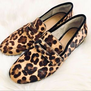 MARC FISHER LEOPARD CHANGLY CALF HAIR LOAFER FLAT SZ 7
